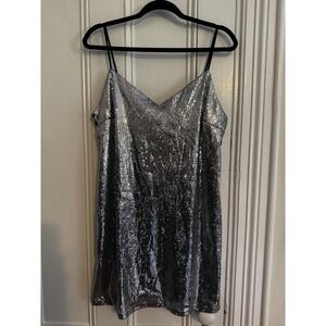 Women's Sequin Cami Dress Spaghetti Straps Size Medium New With Tags